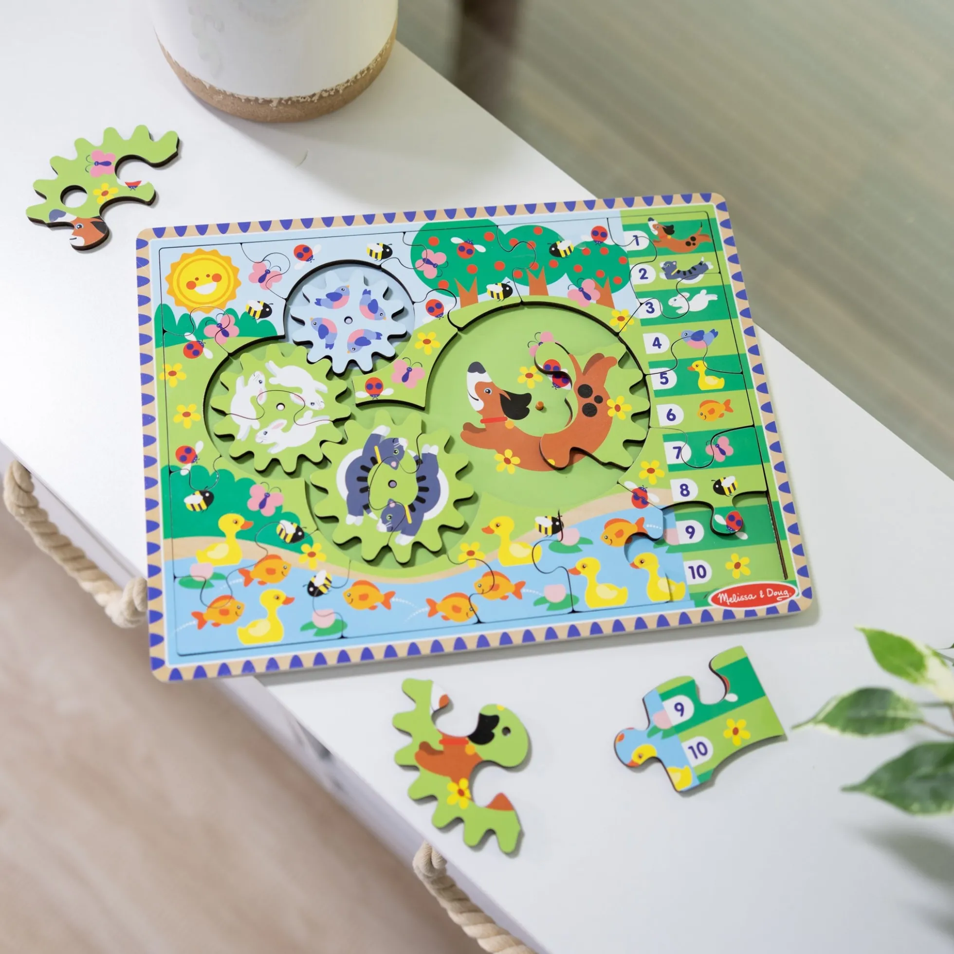 Animal Chase I-Spy Wooden Gear Puzzle