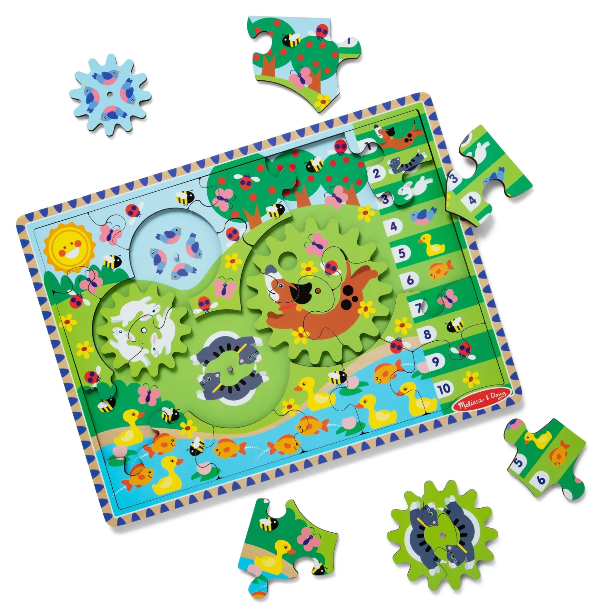 Animal Chase I-Spy Wooden Gear Puzzle