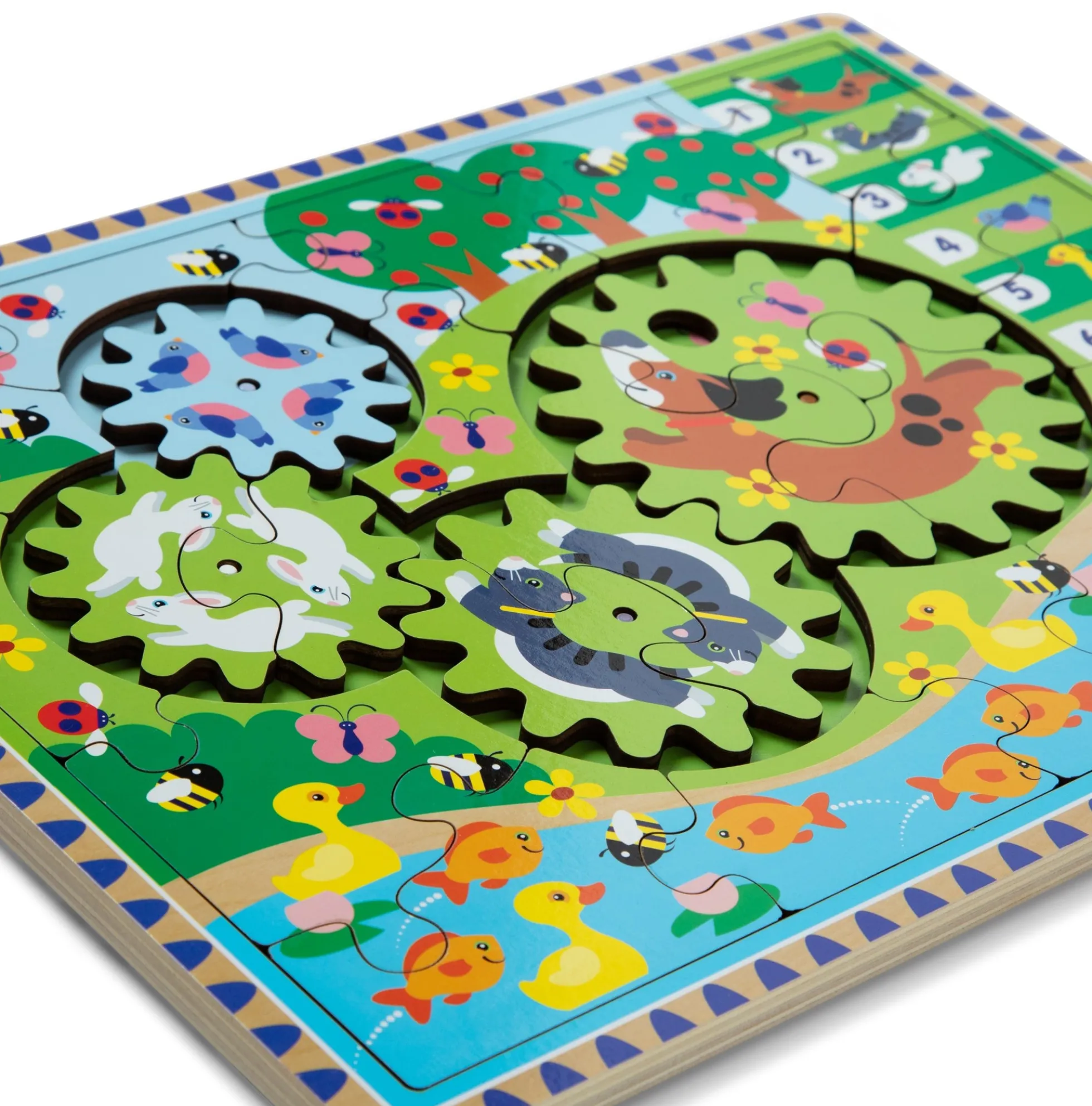 Animal Chase I-Spy Wooden Gear Puzzle