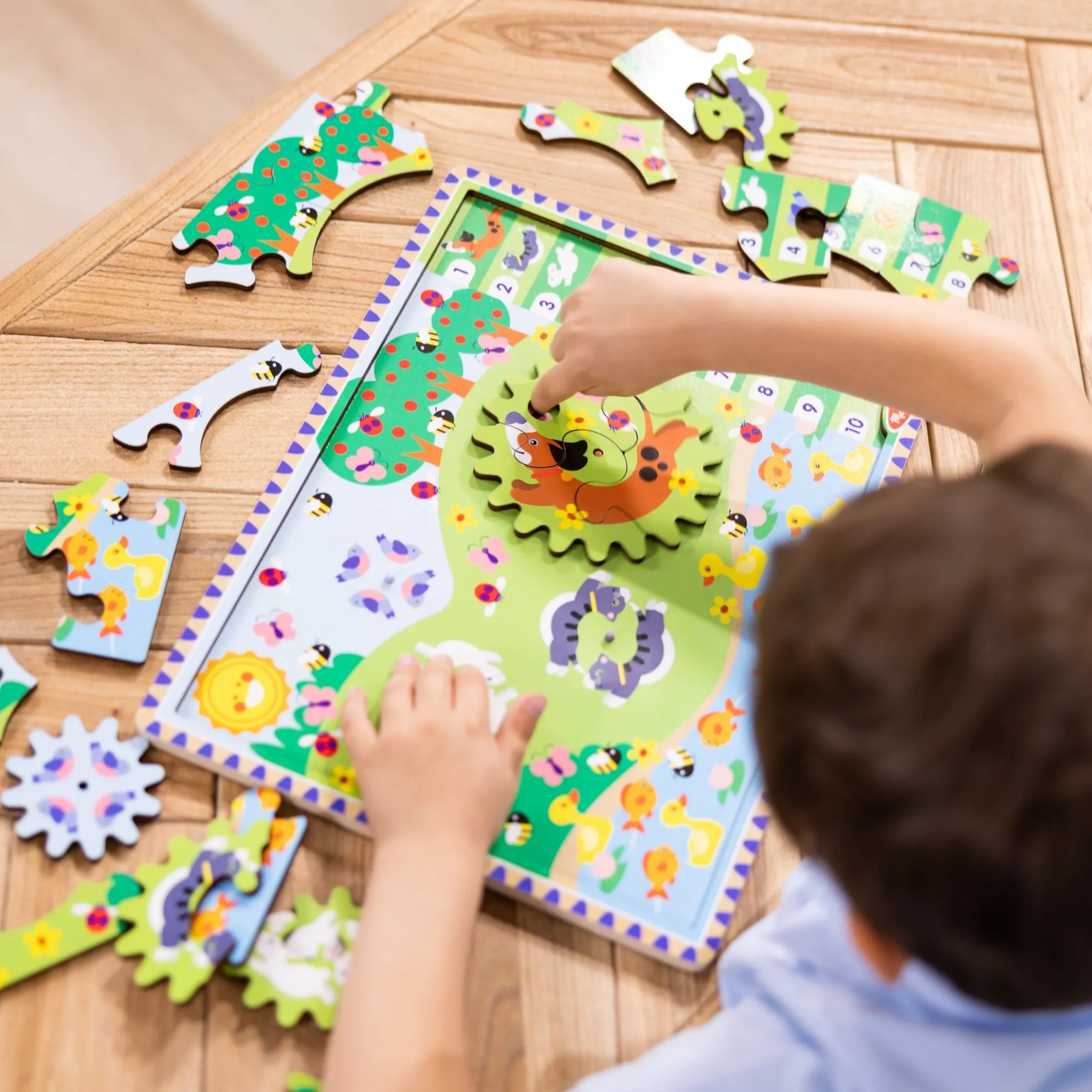 Animal Chase I-Spy Wooden Gear Puzzle