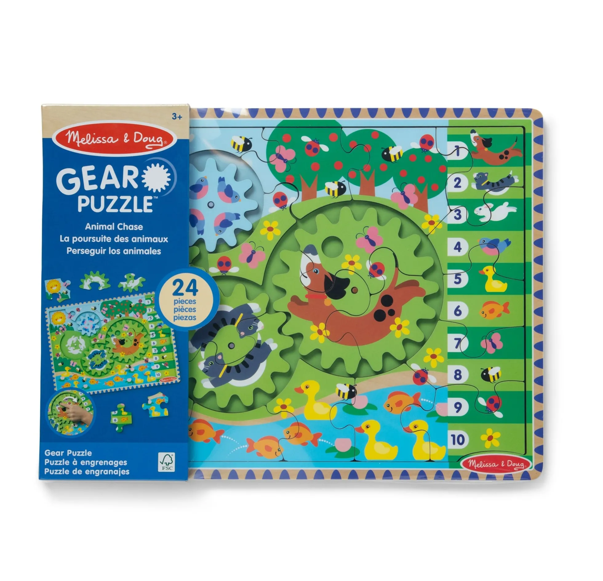 Animal Chase I-Spy Wooden Gear Puzzle