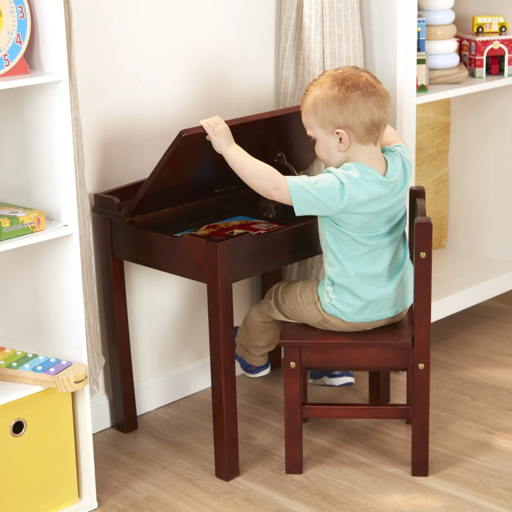 Child's Lift-Top Desk & Chair - Espresso