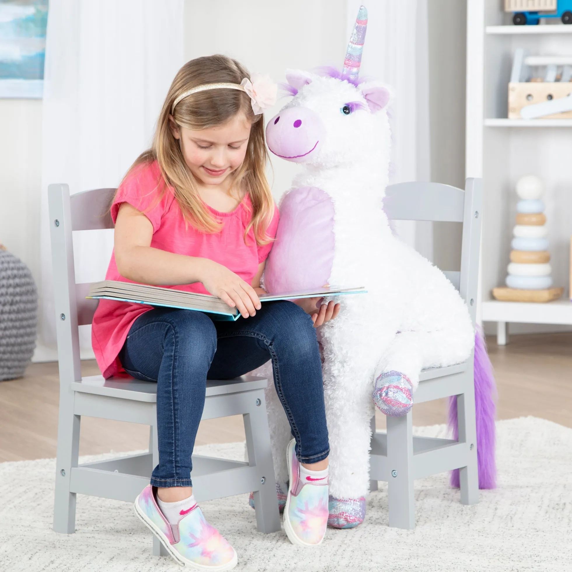 Child’s Wooden Chair Pair – Gray