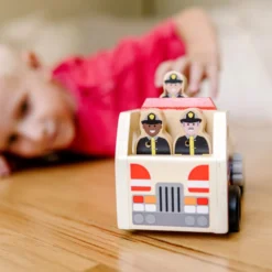 Classic Wooden Fire Truck Play Set
