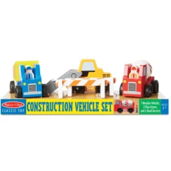 Classic Wooden Toy Construction Vehicle Set