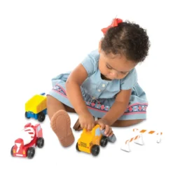 Classic Wooden Toy Construction Vehicle Set