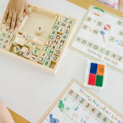 Deluxe Wooden Stamp Set - ABCs 123s
