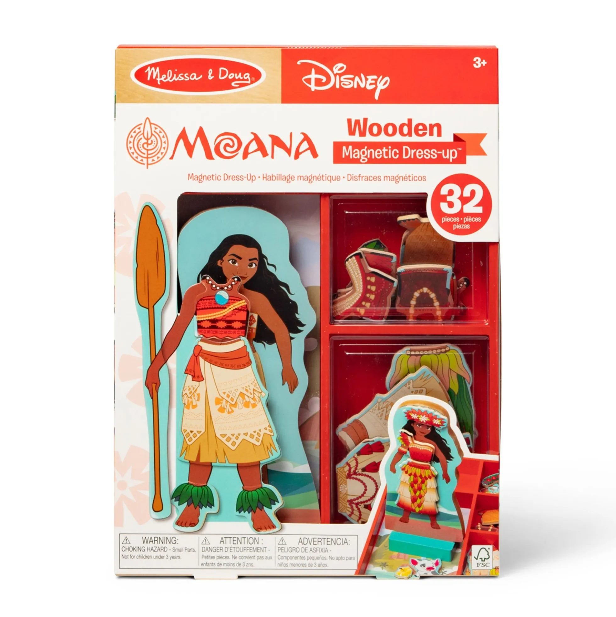 Disney Moana Wooden Magnetic Dress-Up Play Set