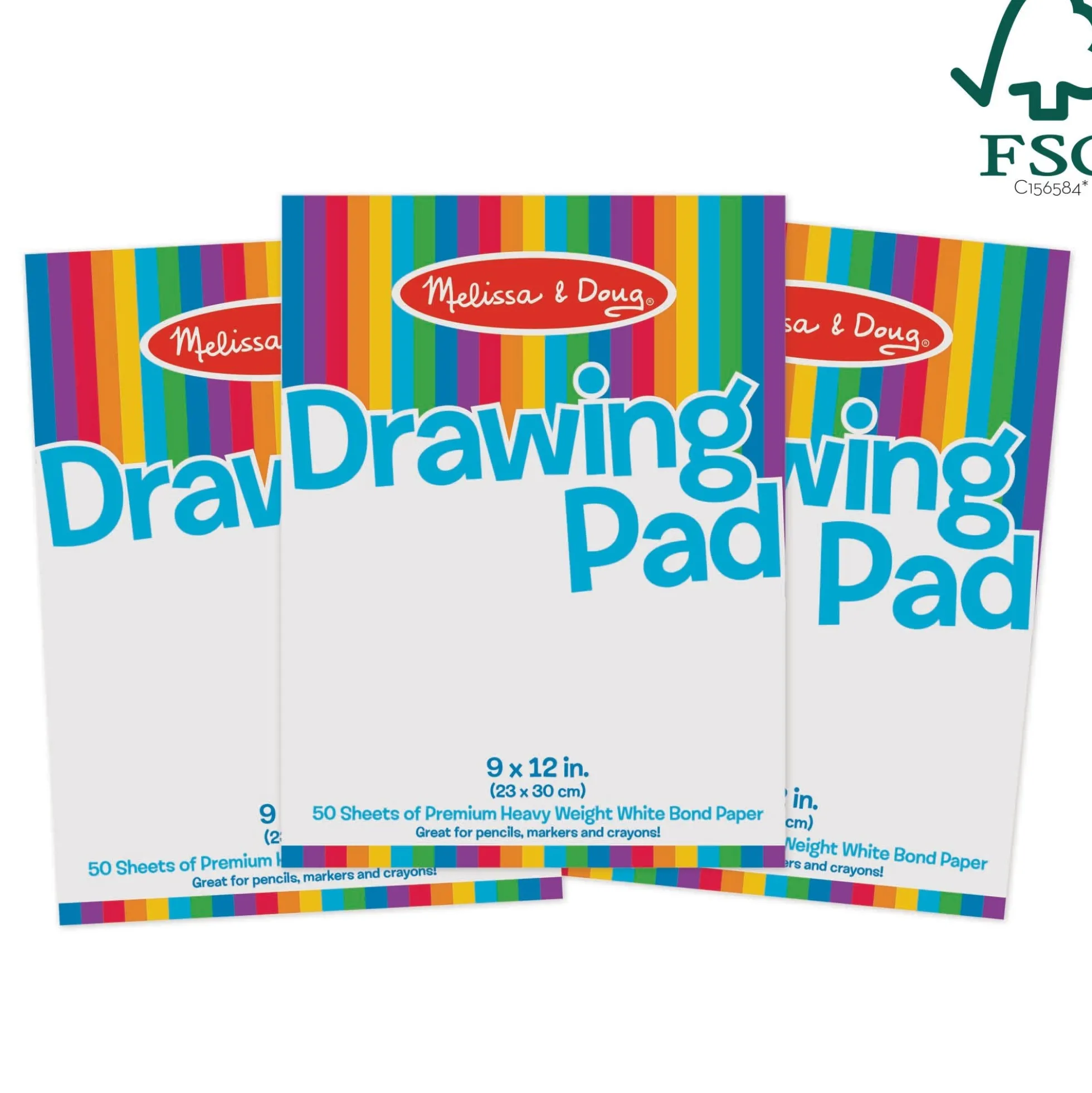 Drawing Paper Pad (50 Sheets, 9 x 12 Inches) 3-Pack