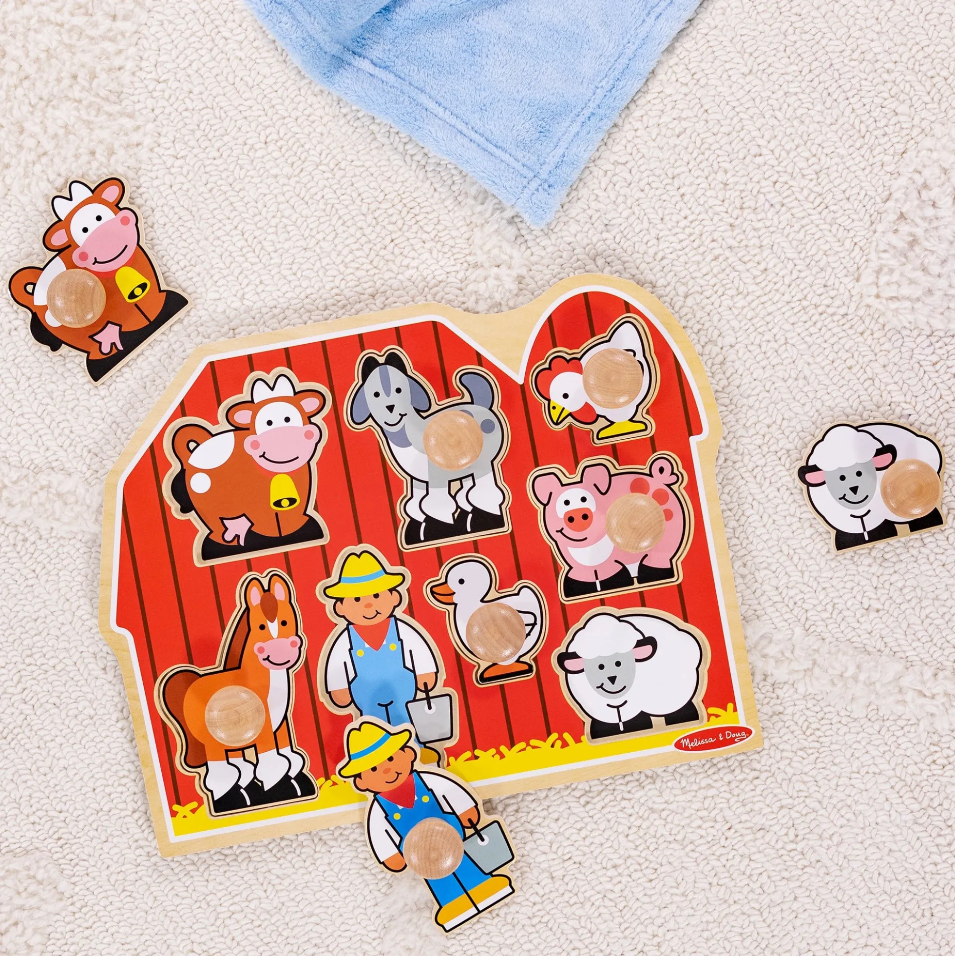Farm Friends Jumbo Peg Puzzle - 8 Pieces