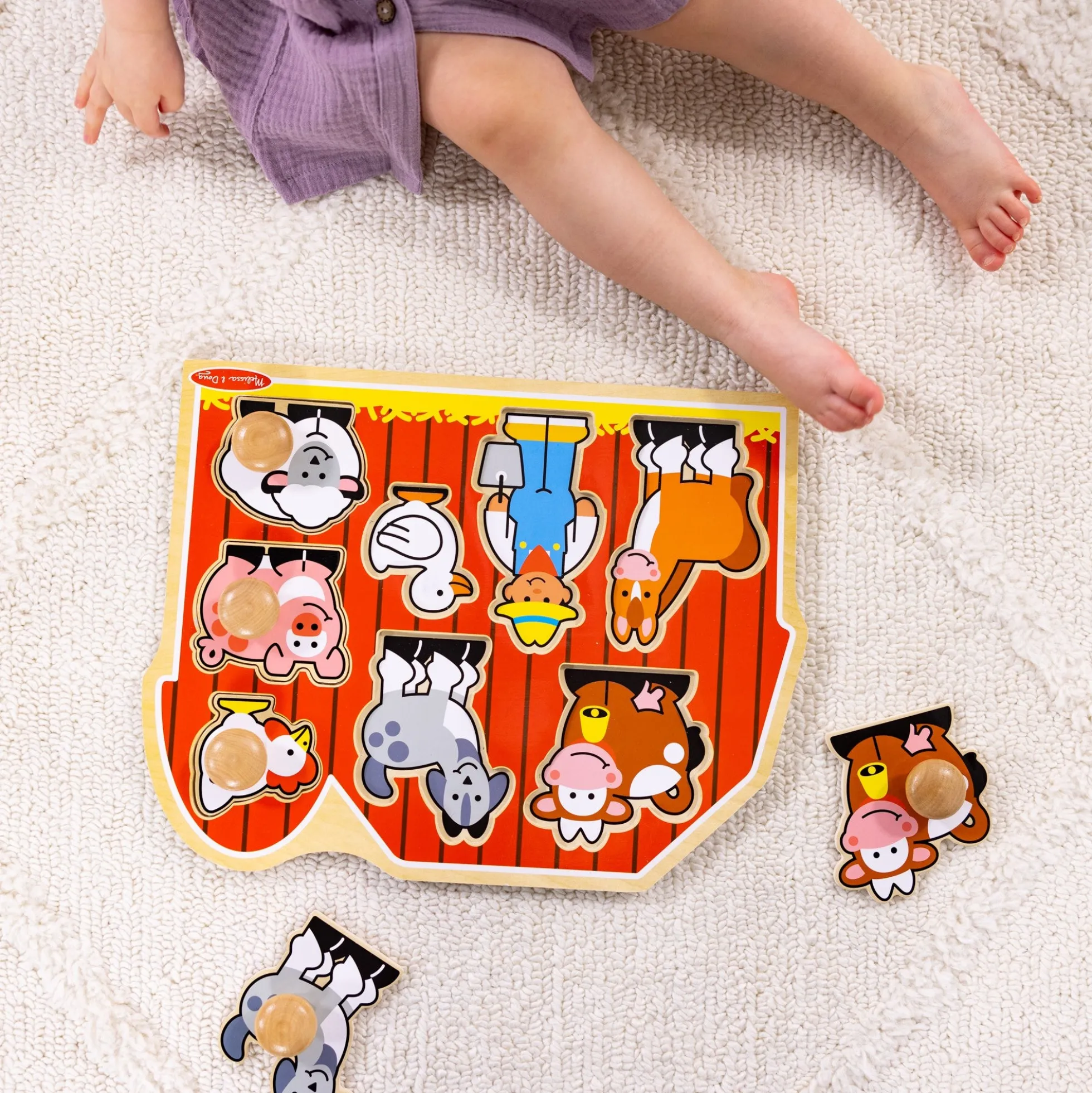 Farm Friends Jumbo Peg Puzzle - 8 Pieces