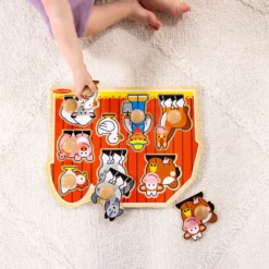 Farm Friends Jumbo Peg Puzzle - 8 Pieces