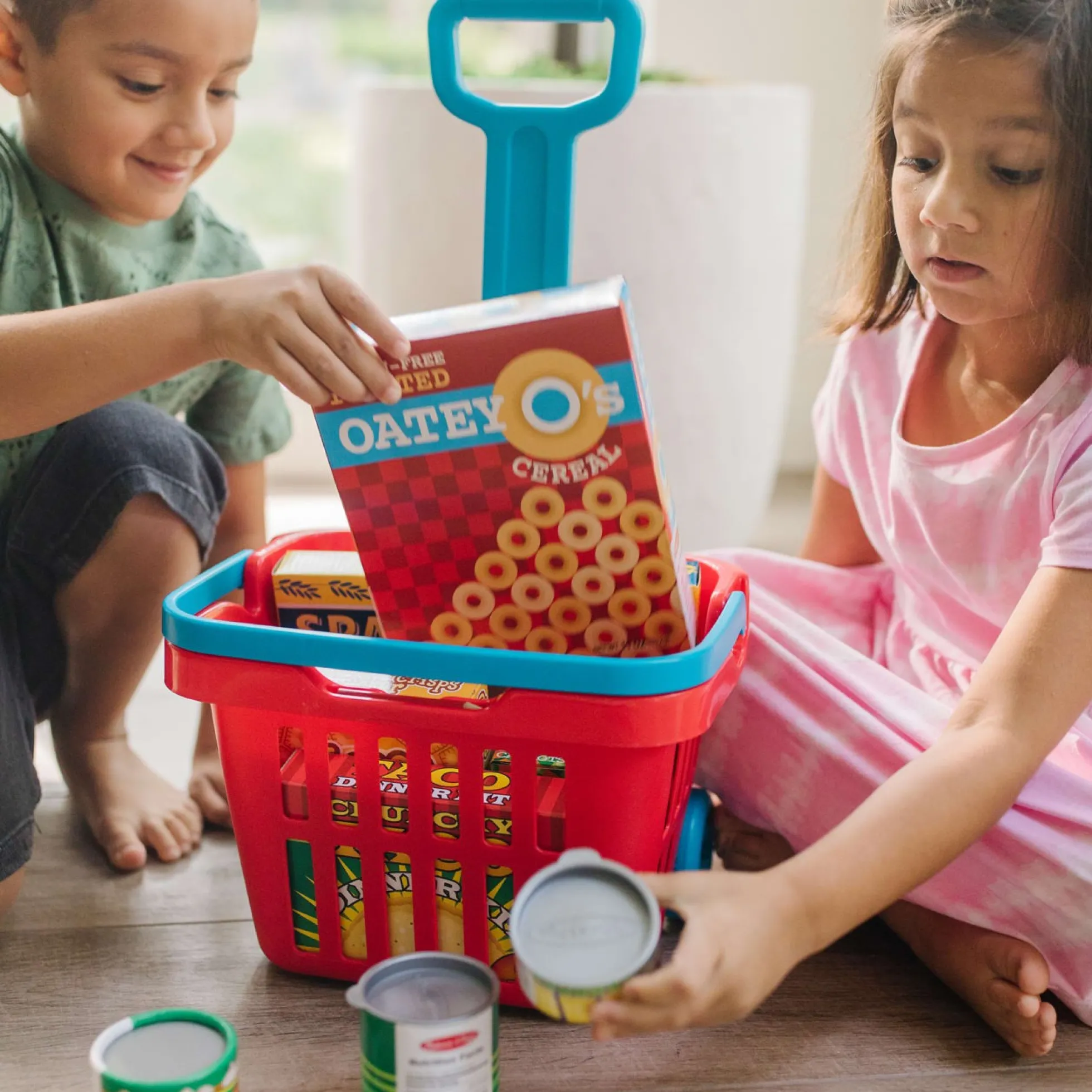 Fill & Roll Grocery Basket Play Set