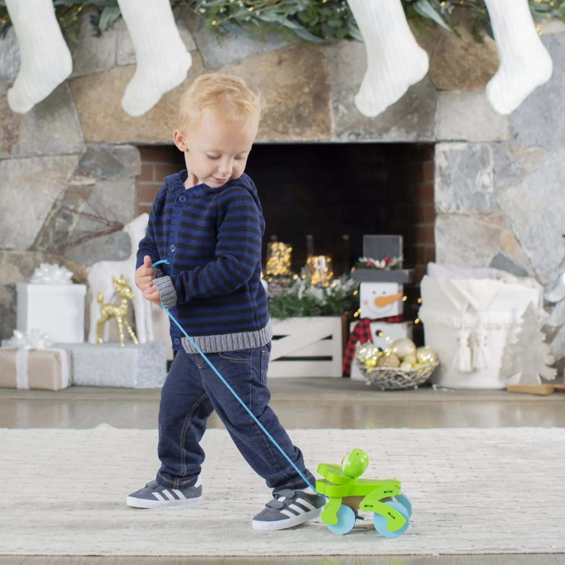 First Play Frolicking Frog Wooden Pull Toy