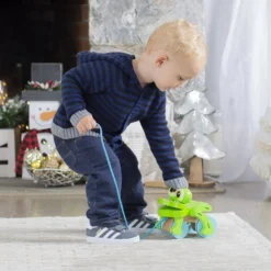 First Play Frolicking Frog Wooden Pull Toy