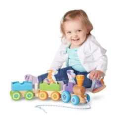 First Play Wooden Rocking Farm Animals Pull Train