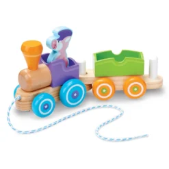 First Play Wooden Rocking Farm Animals Pull Train