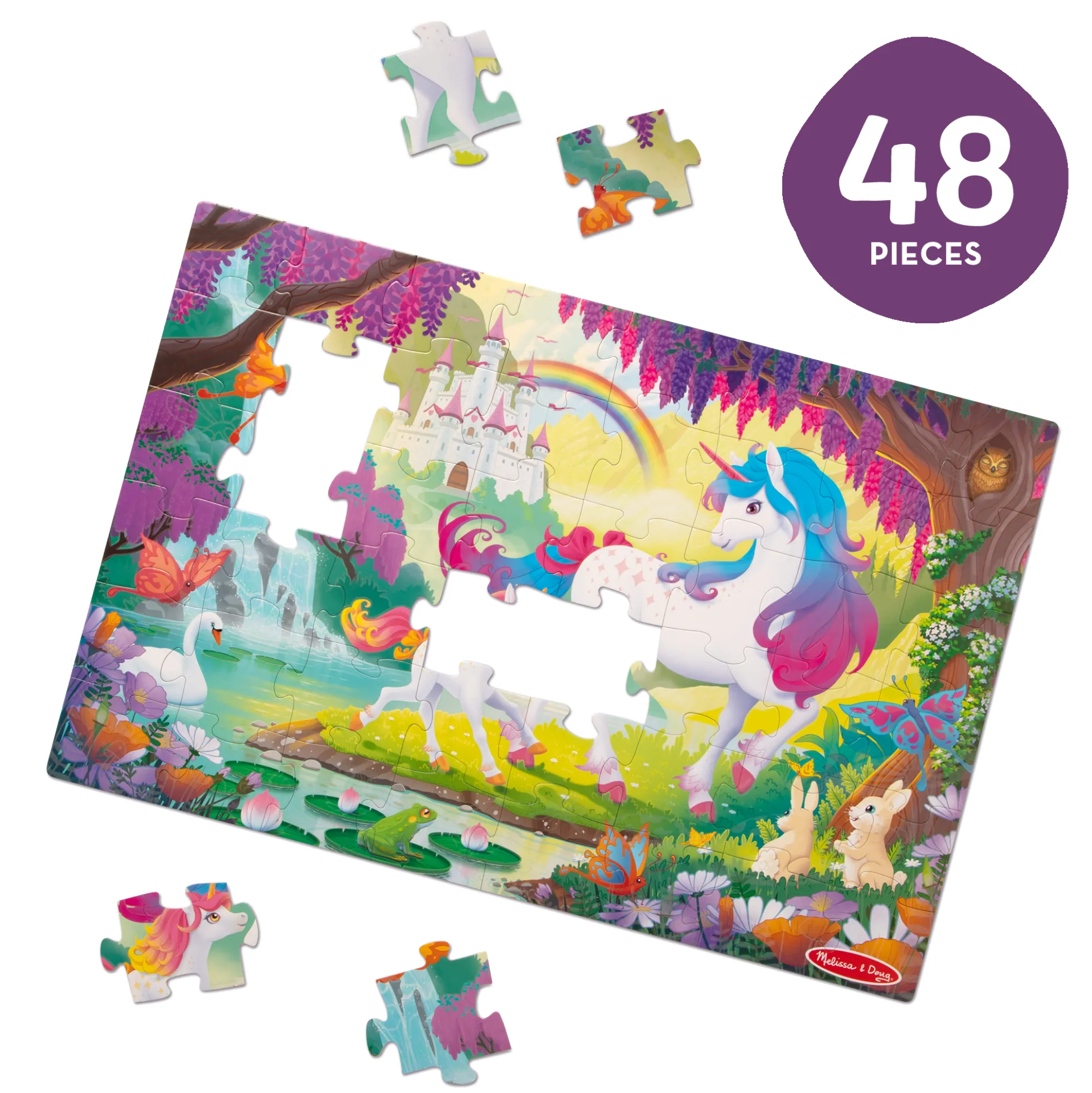 Glow-in-the-Dark Unicorn Floor Puzzle - 48 Pieces