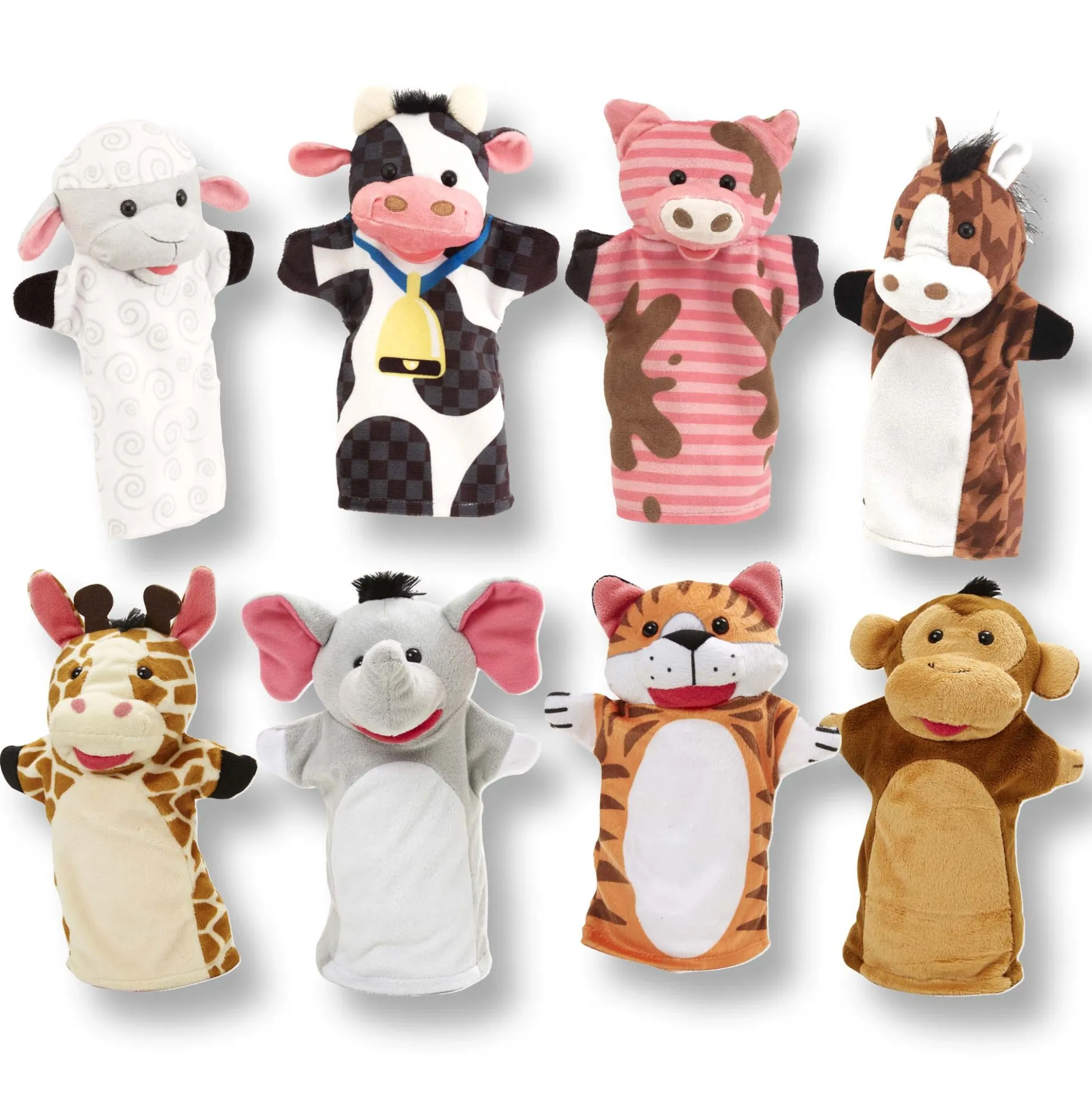 Hand Puppet 2-Pack: Farm Friends, Zoo Friends
