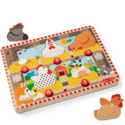 Happy Hens Push to Pop Puzzle