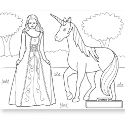 Jumbo 50-Page Kids' Coloring Pad - Horses, Hearts, Flowers, and More