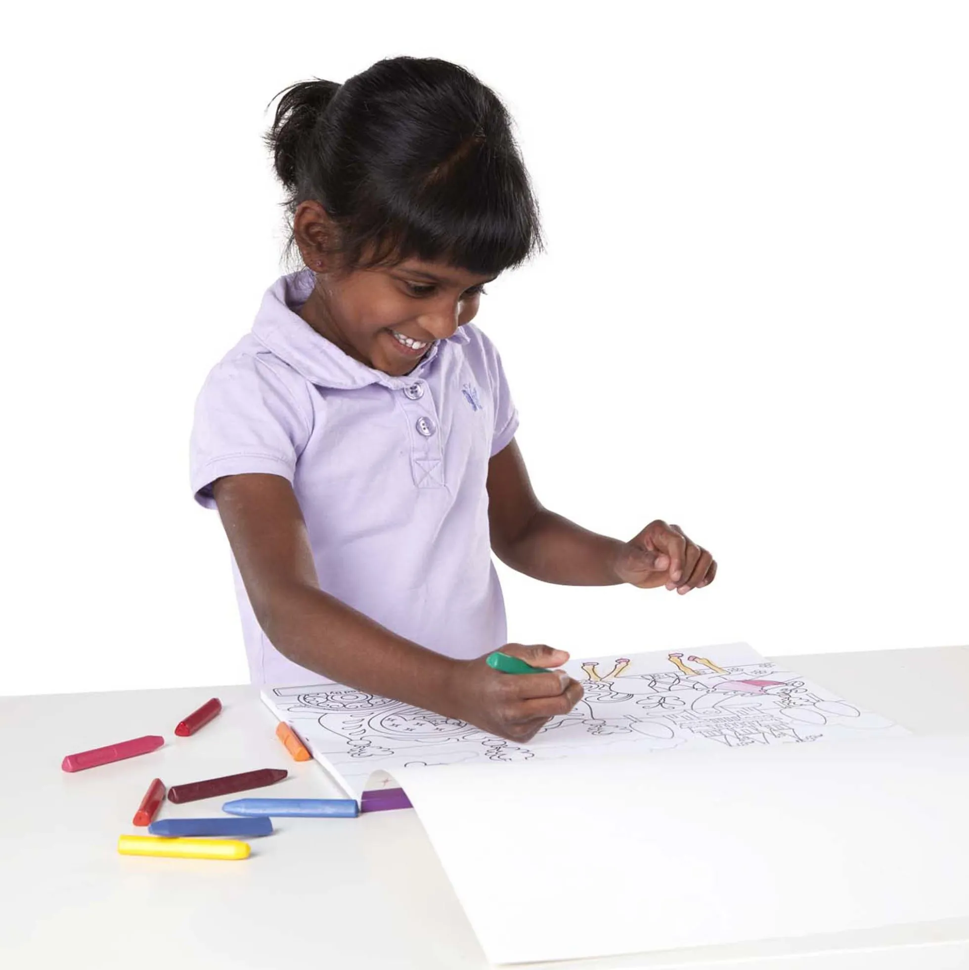 Jumbo 50-Page Kids' Coloring Pad - Horses, Hearts, Flowers, and More