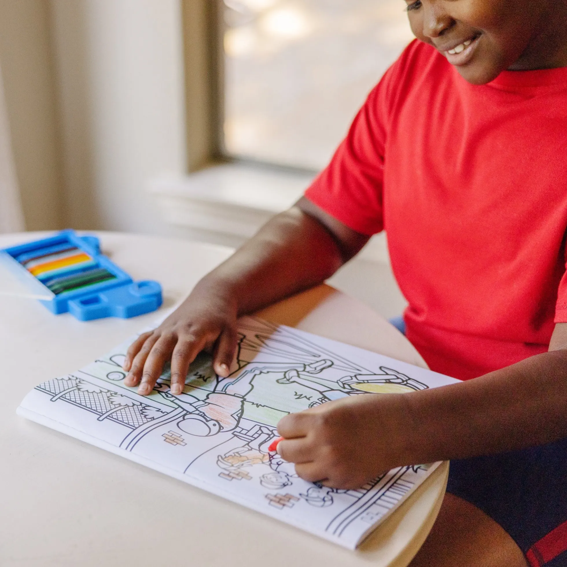 Jumbo 50-Page Kids' Coloring Pad - Space, Sharks, Sports, and More