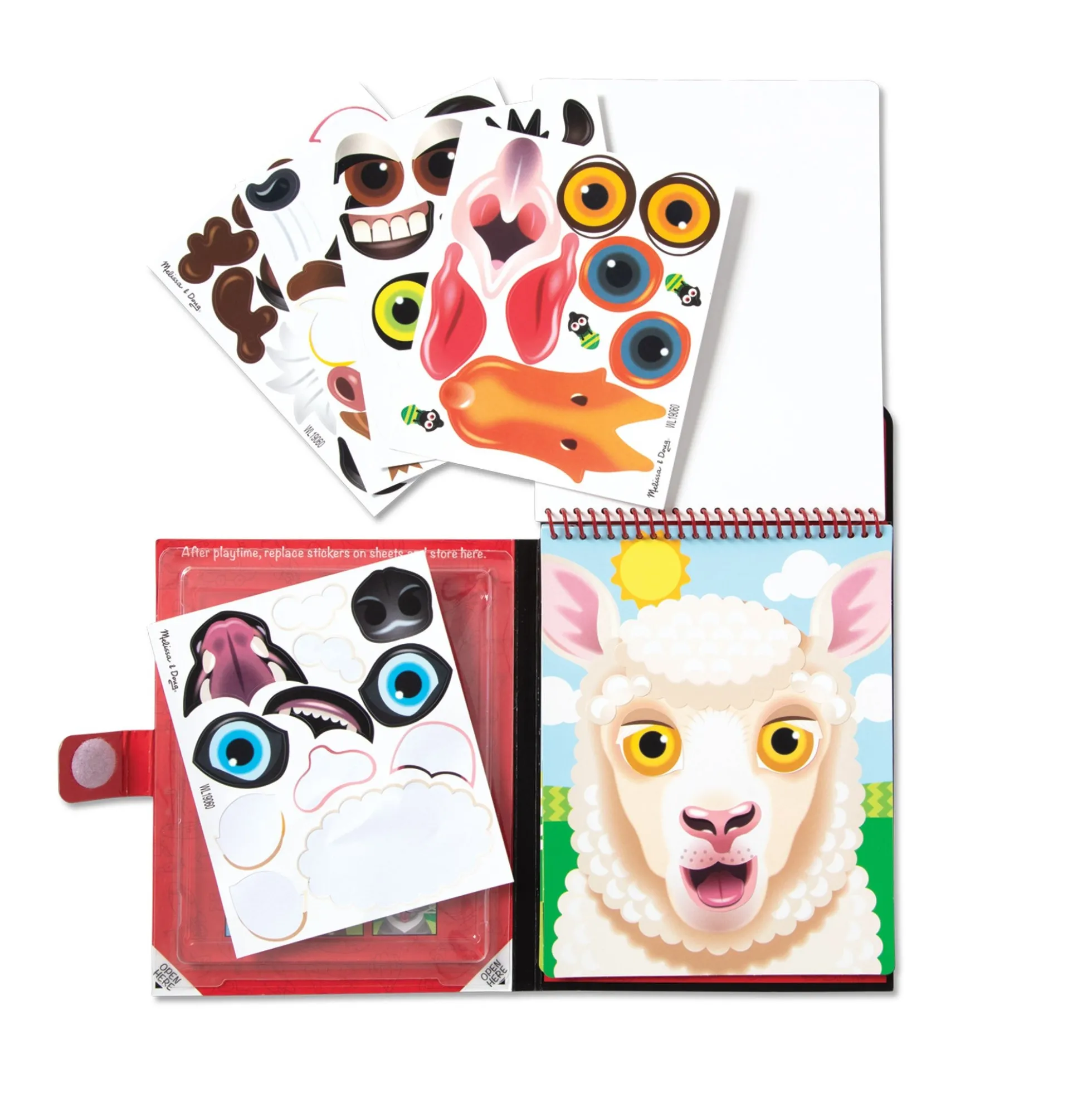 Make-a-Face – Farm Reusable Sticker Pad – On the Go Travel Activity