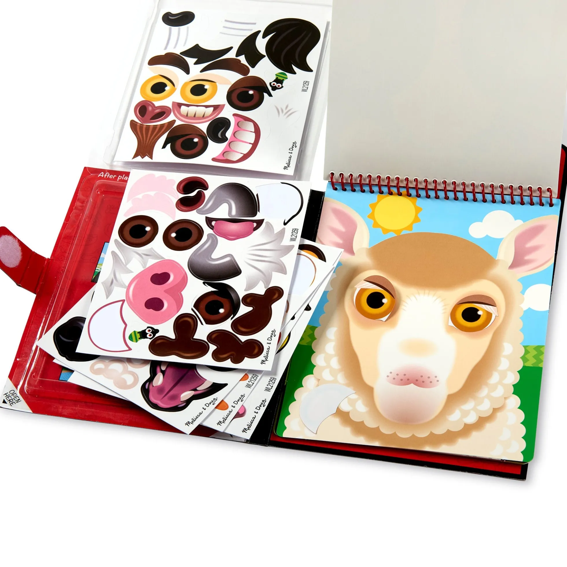 Make-a-Face – Farm Reusable Sticker Pad – On the Go Travel Activity