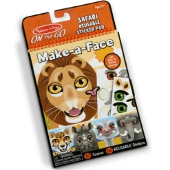 Make-a-Face – Safari Reusable Sticker Pad – On the Go Travel Activity