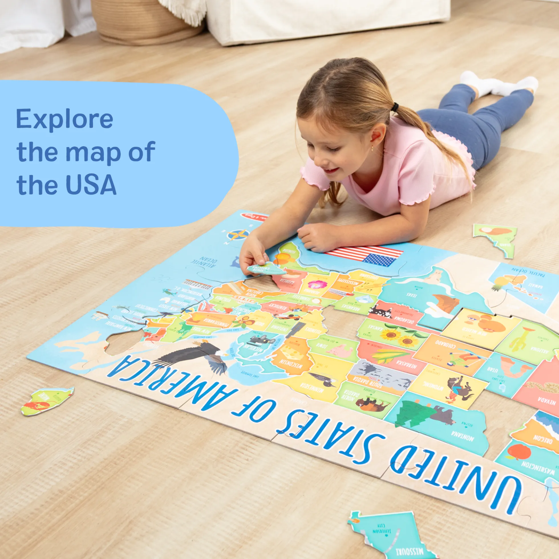 Map Floor Puzzle - 51 Pieces