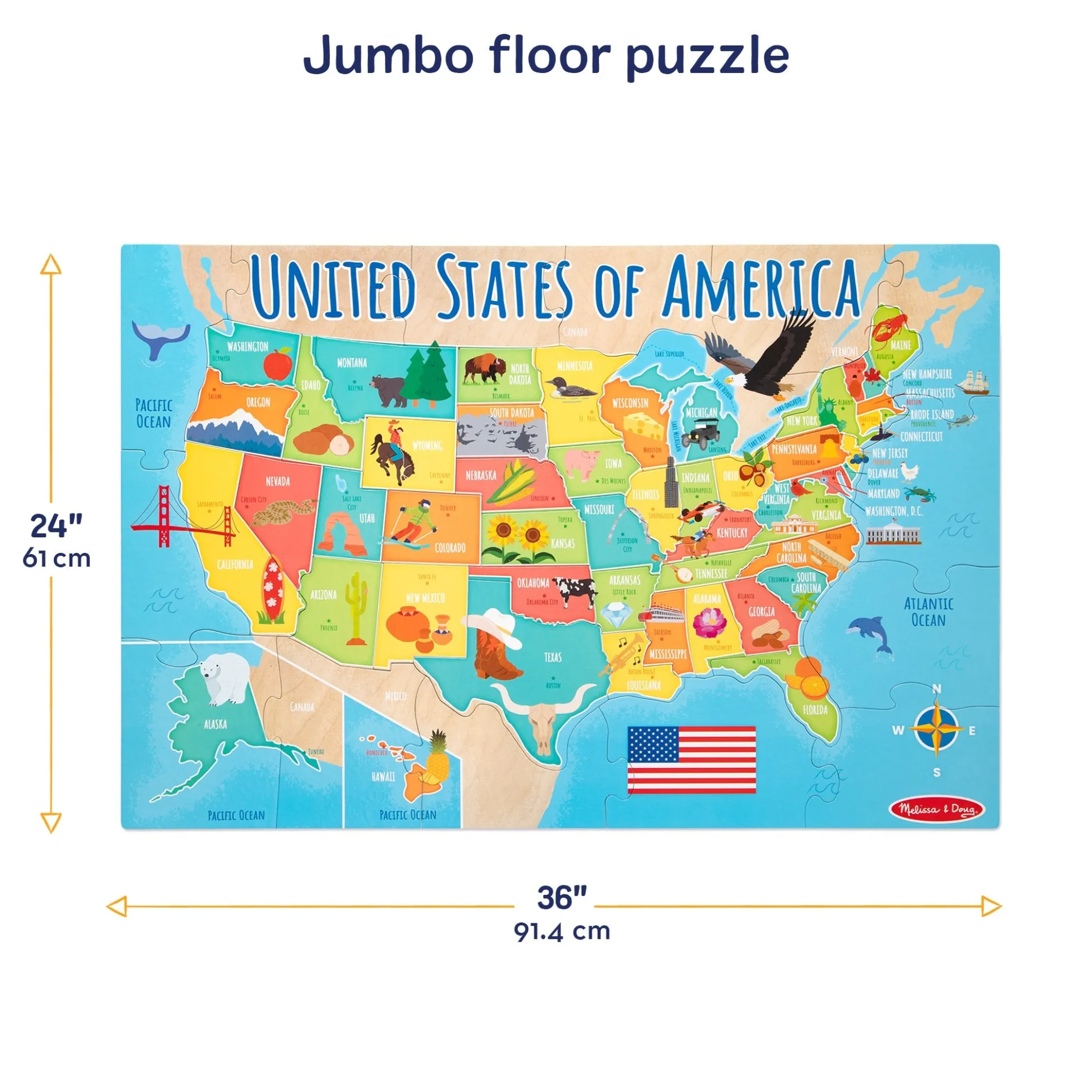 Map Floor Puzzle - 51 Pieces
