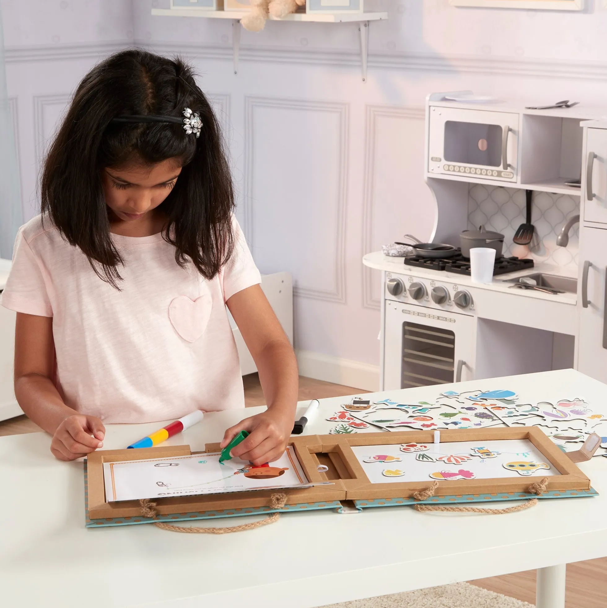 Natural Play: Play, Draw, Create Reusable Drawing & Magnet Kit – Ocean