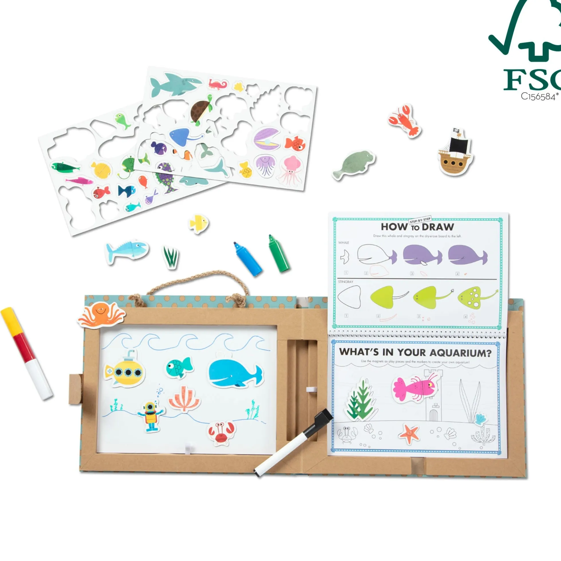 Natural Play: Play, Draw, Create Reusable Drawing & Magnet Kit – Ocean