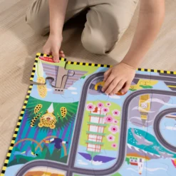 Race Around the World Tracks Floor Puzzle - 48 Pieces