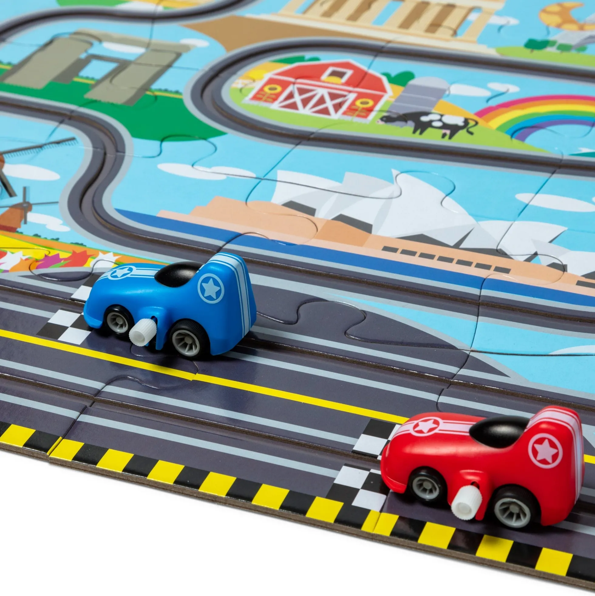 Race Around the World Tracks Floor Puzzle - 48 Pieces