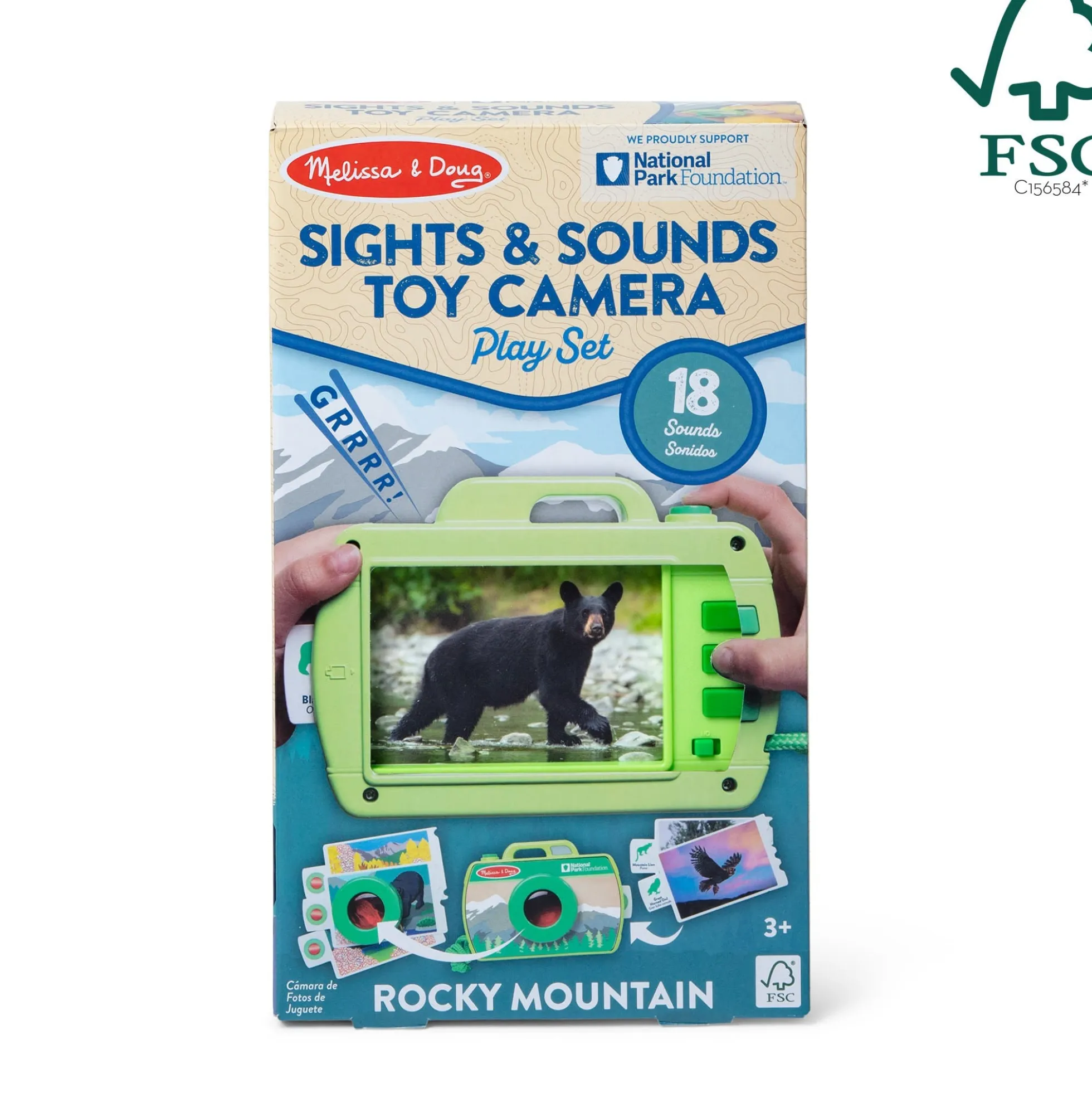 Rocky Mountain National Park Sights & Sounds Wooden Toy Camera Play Set