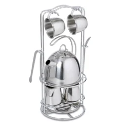 Stainless Steel Tea Set with Storage Stand