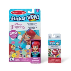 Sticker WOW!™ Disney Ariel Bundle: Activity Pad & Sticker Stamper + Mini Activity Pad and 200 Refill Stickers
