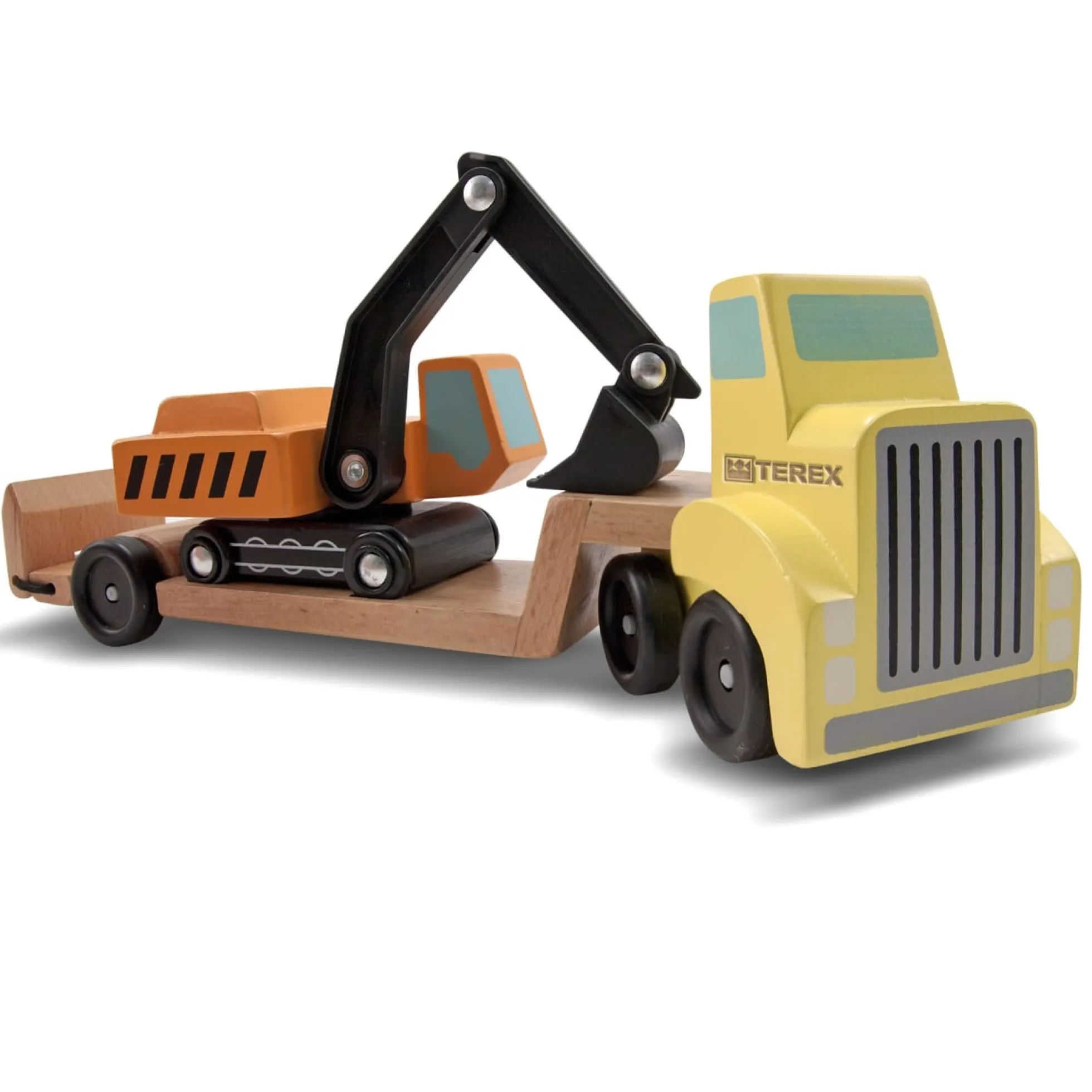 Trailer & Excavator Wooden Vehicles Play Set