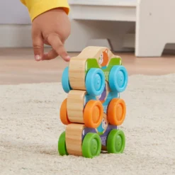Wooden Animal Stacking Cars