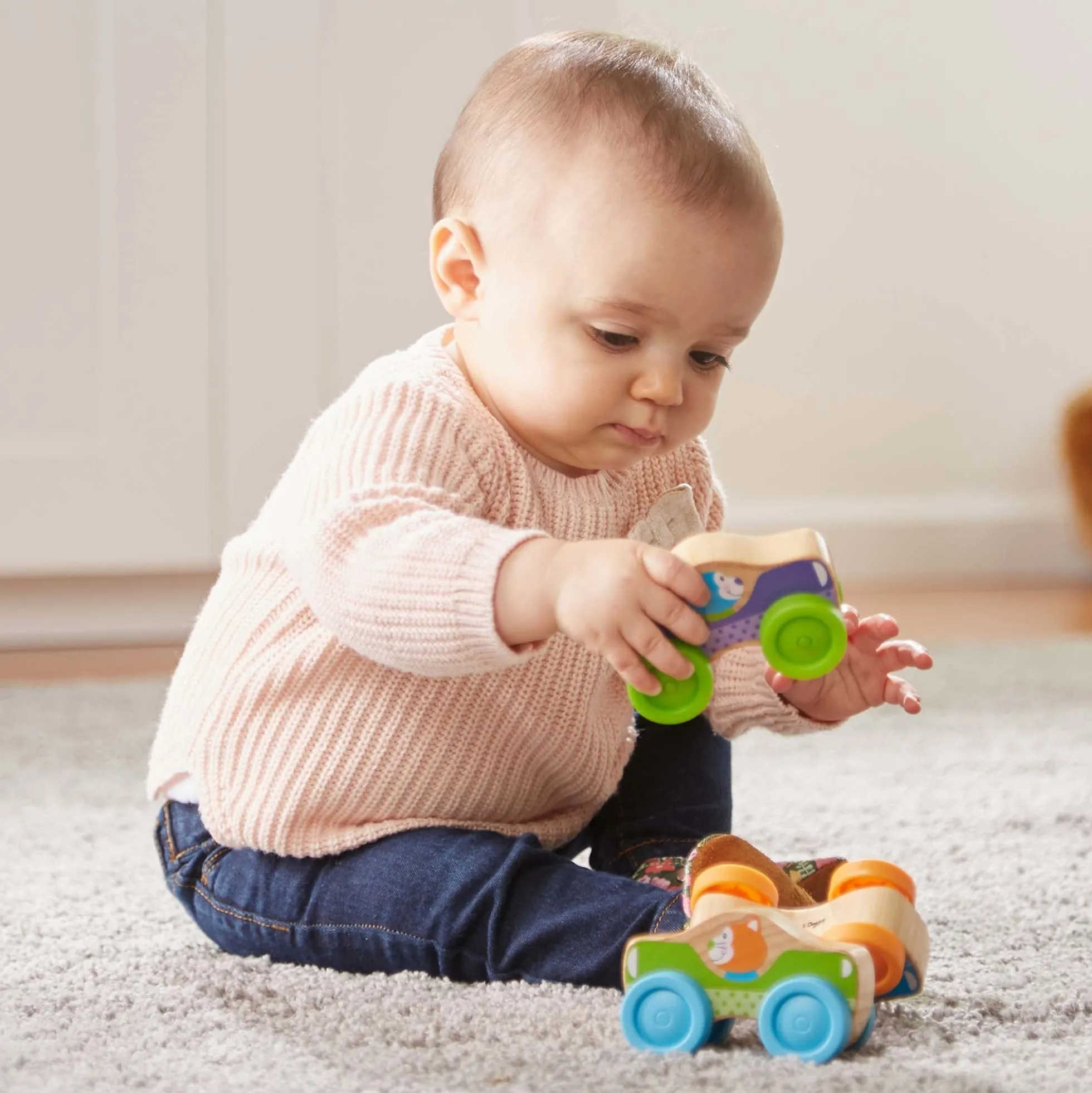 Wooden Animal Stacking Cars