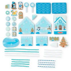 Wooden Gingerbread House Play Set – Winter Frost