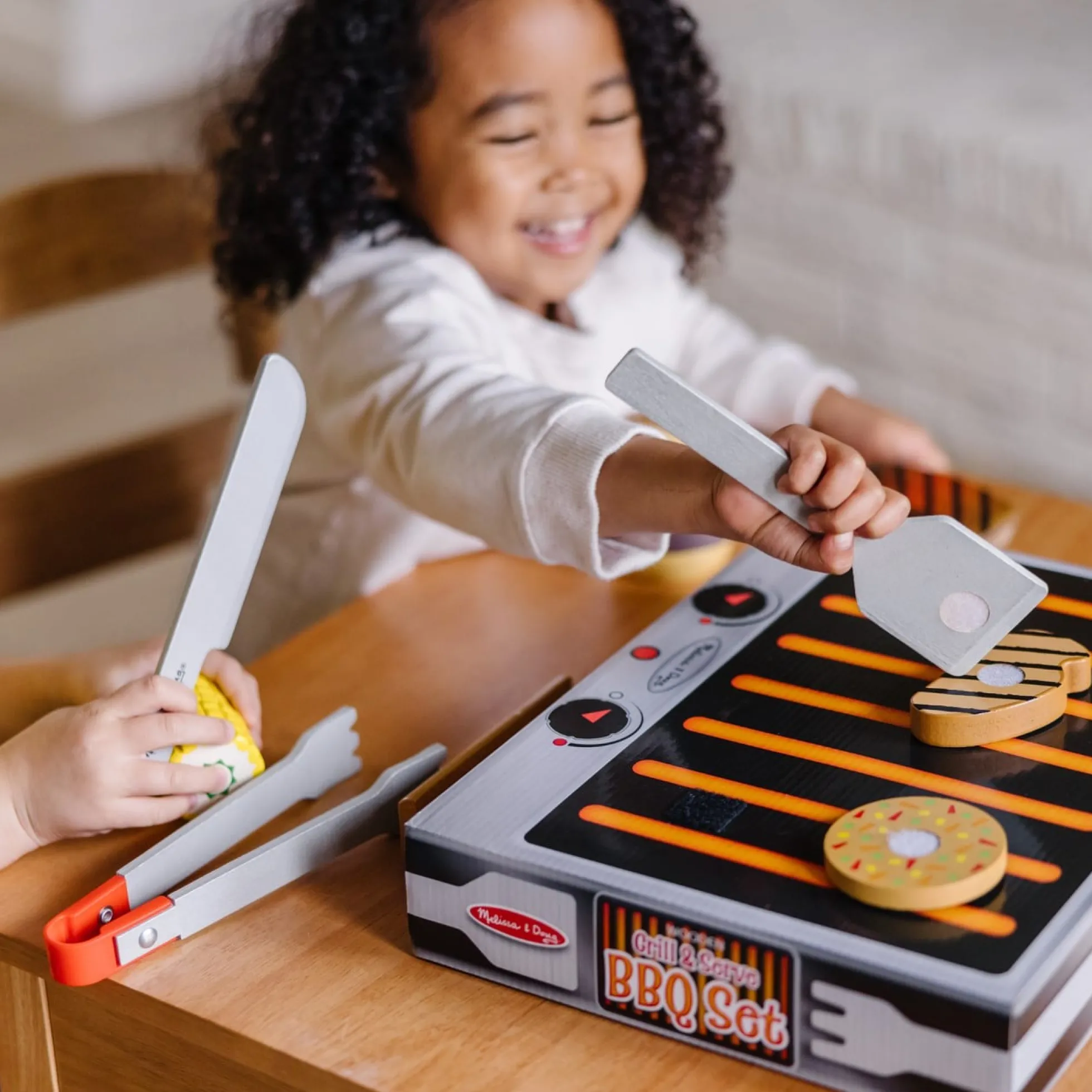Wooden Grill & Serve BBQ Set