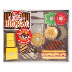 Wooden Grill & Serve BBQ Set