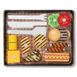 Wooden Grill & Serve BBQ Set