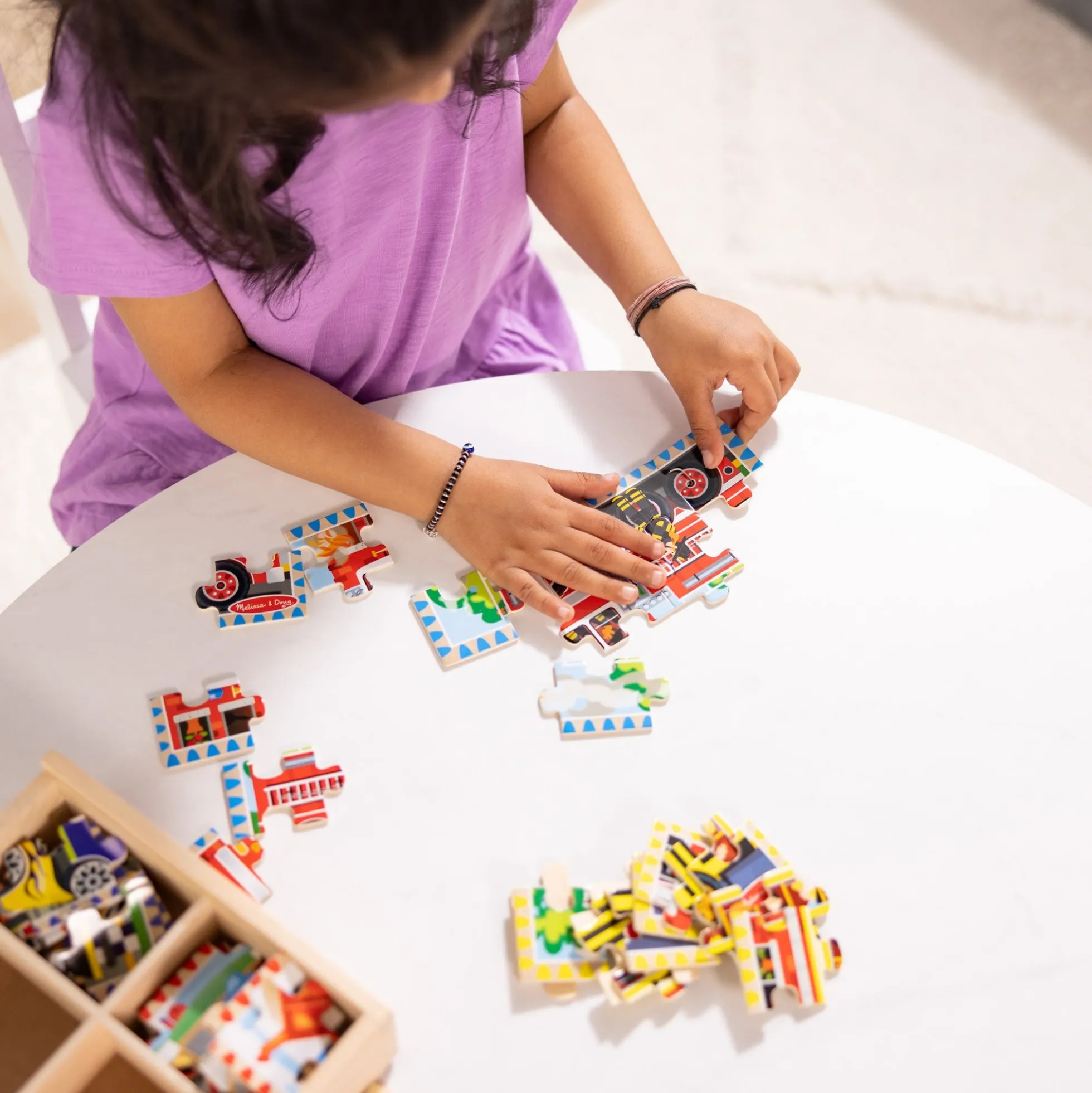Wooden Jigsaw Puzzles in a Box - Vehicles