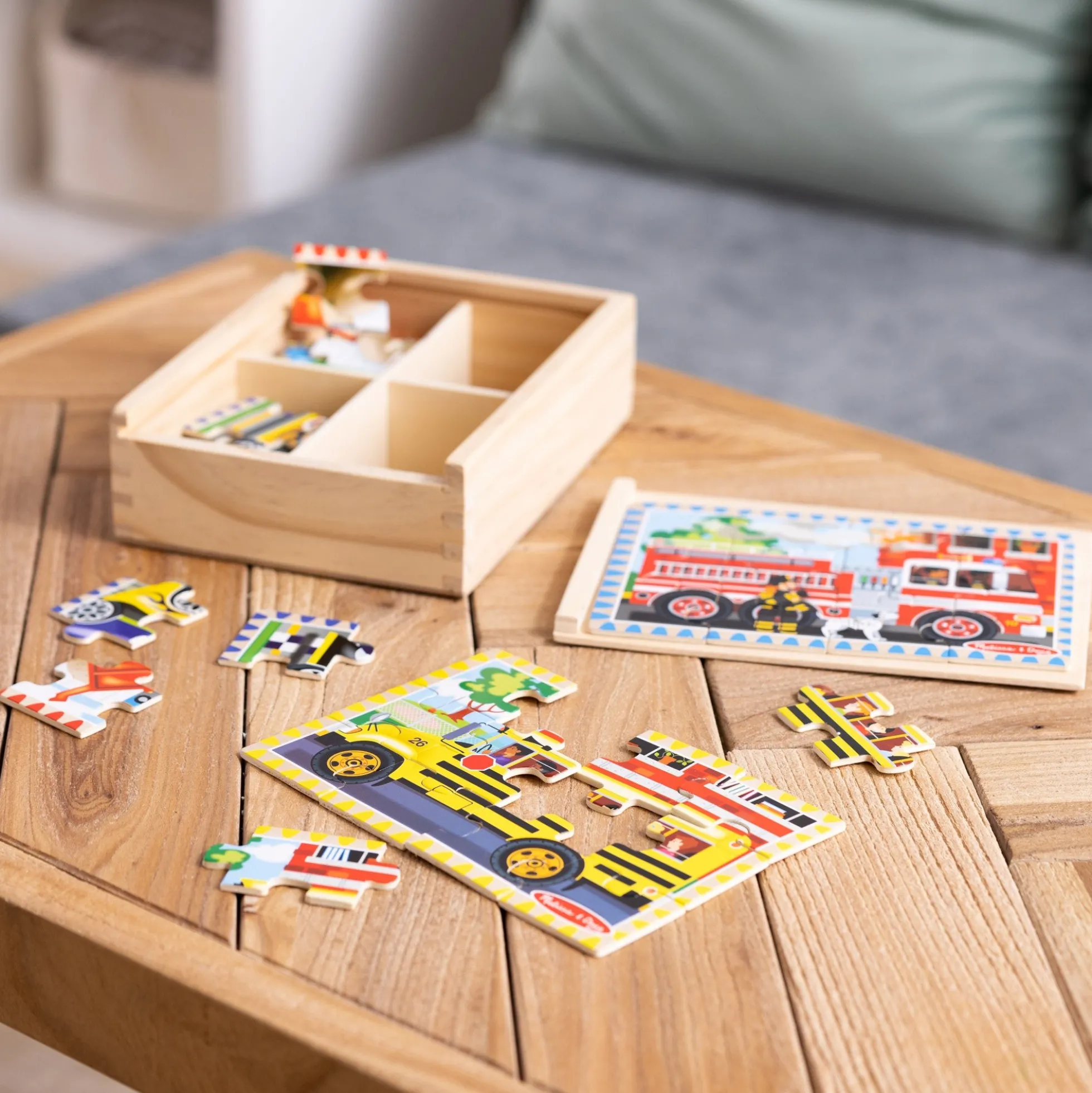 Wooden Jigsaw Puzzles in a Box - Vehicles