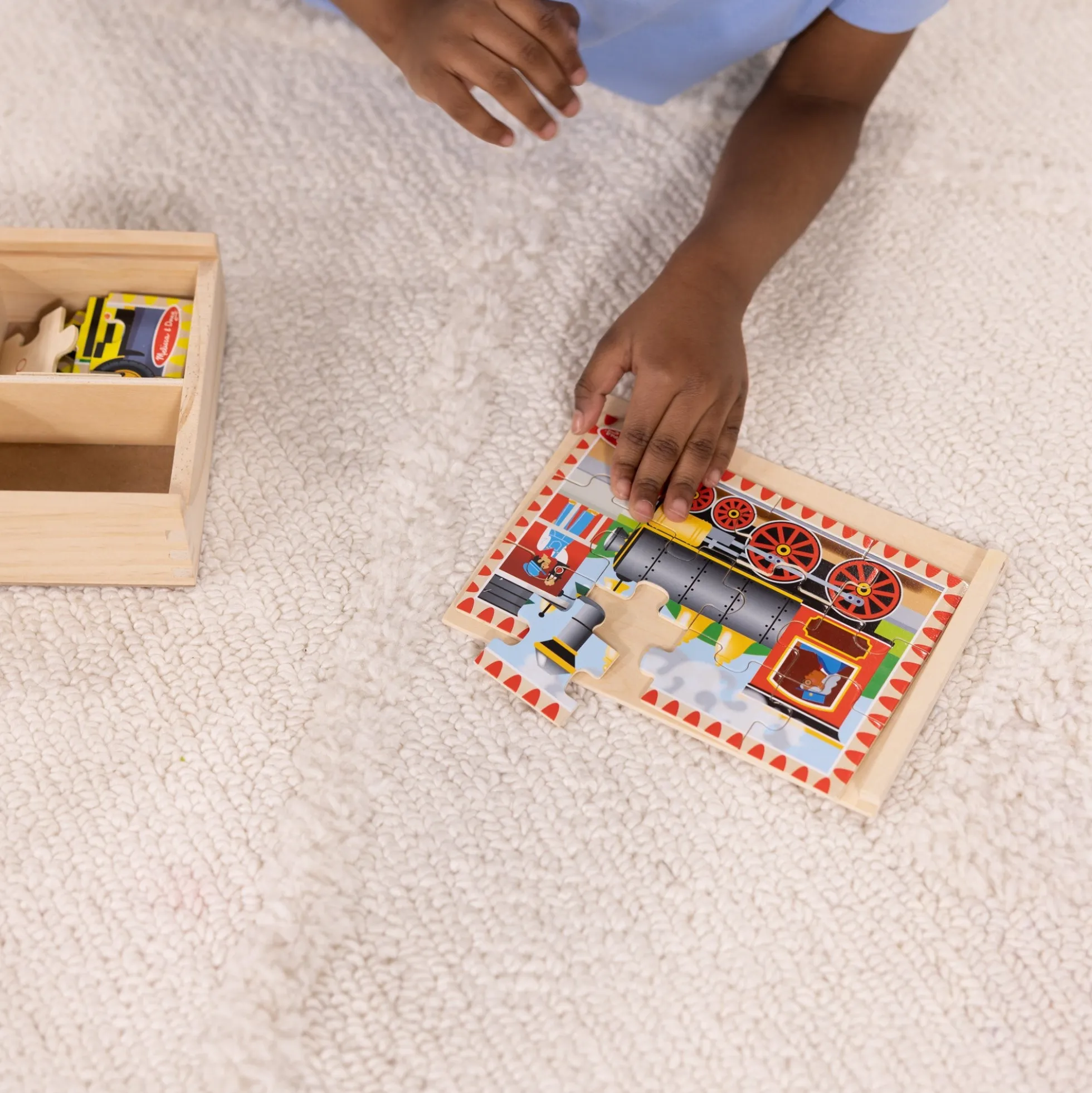 Wooden Jigsaw Puzzles in a Box - Vehicles