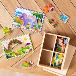 Wooden Jigsaw Puzzles in a Box - Dinosaurs